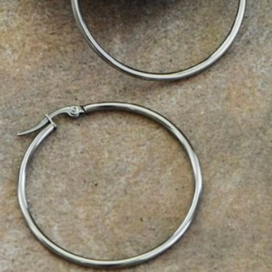 Silver Basic Hoop Earrings