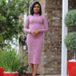Orchid long sleeve bodycon soft ribbed dress